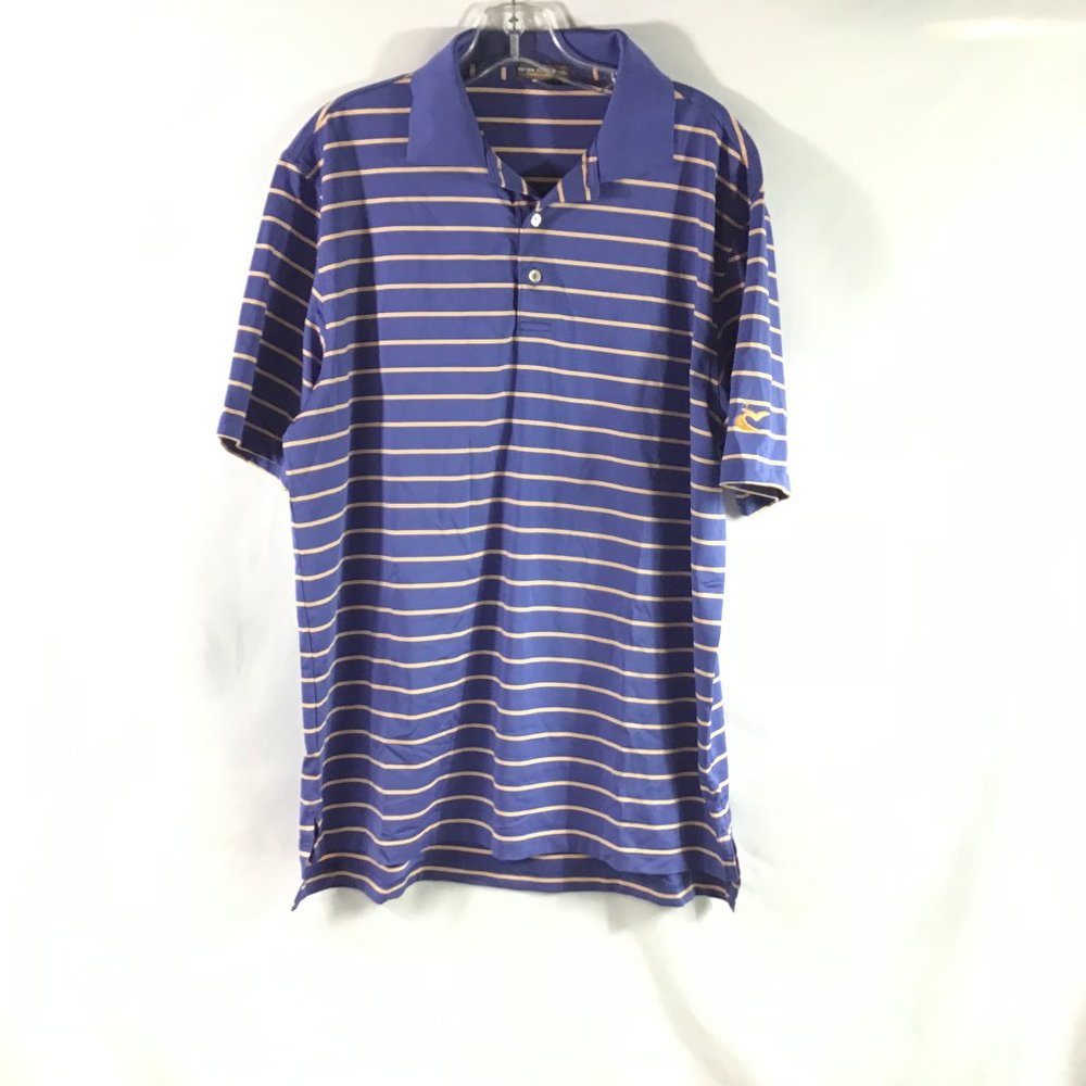 Peter Millar Summer Comfort Men's shirth size M blue &yellow stripes